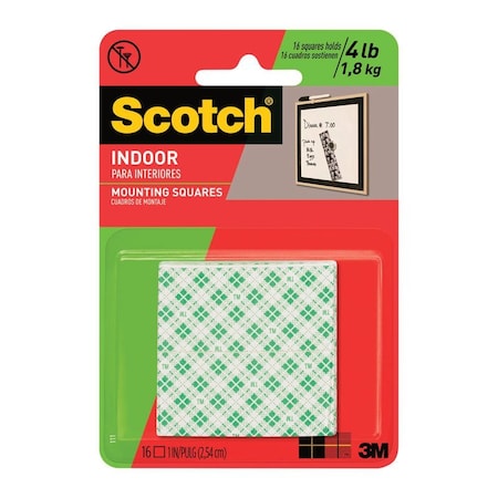 Scotch Scotch 1 in. L X 1 in. W Double-Sided Mounting Squares 111P